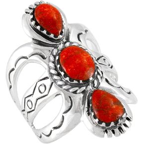 Turquoise Ring Sterling Silver 925 Genuine Gemstones Size 6 to 11