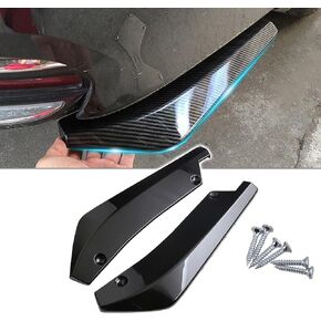 2PCS Car Spoiler Wniversal Mini Spoiler, Car Rear Diffuser Side Skirts Bumper Guard Diffuser Splitter Lip Body Kit With Bolts, Universal Angle Protector for Side Fender Skirt Lip(Carbon Fibre)