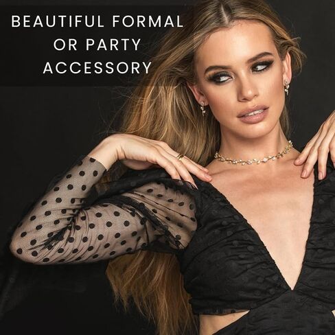 Nikita by Niki 18K Leaf Choker Necklace - قلادة الزفاف الأنيقة لحفلات الزفاف ، قلادة قلادة رسمية للنساء ، هدية مجوهرات الزفاف اللذيذة in Kuwait
