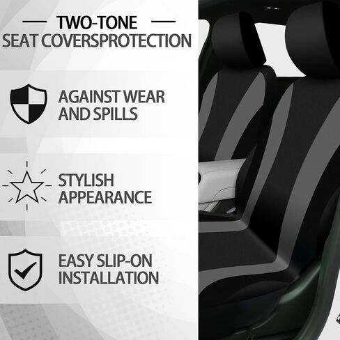 43 Pcs Car Seat Cover Full Set Fuzzy Car Accessories for Women, Car Front Rear Cover Fluffy Steering Wheel Cover Car Belt Handbrake Shift Cover Car Air Conditioner Strip (Wine Red, Gray, Black) in Saudi Arabia