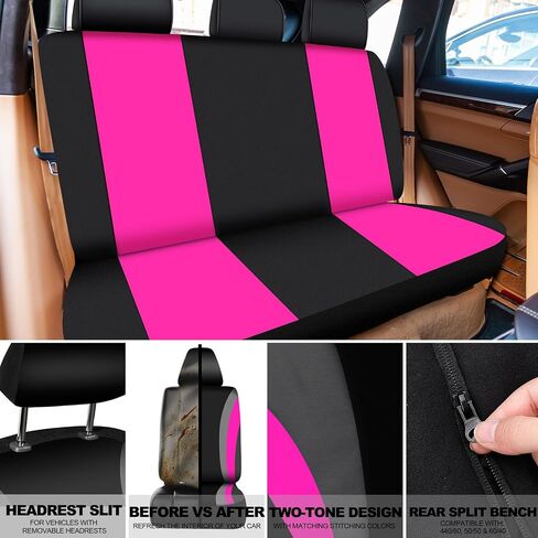 43 Pcs Car Seat Cover Full Set Fuzzy Car Accessories for Women, Car Front Rear Cover Fluffy Steering Wheel Cover Car Belt Handbrake Shift Cover Car Air Conditioner Strip (Wine Red, Gray, Black) in Saudi Arabia