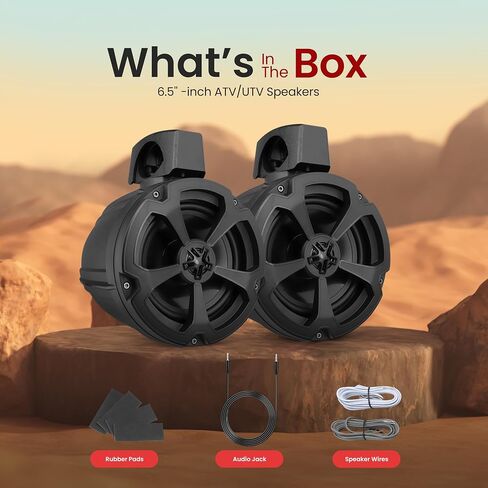 Pyle 6.5'' Water-Resistant Marine Off-Road Speakers - 1200 Watt Amplifier + Wireless BT Audio Controller- Marine, ATV, UTV, 4x4, Jeep, Wired RCA, for Boat Stereo Speaker & Other Watercraft in Saudi Arabia