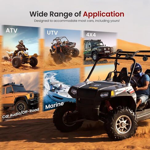 Pyle 6.5'' Water-Resistant Marine Off-Road Speakers - 1200 Watt Amplifier + Wireless BT Audio Controller- Marine, ATV, UTV, 4x4, Jeep, Wired RCA, for Boat Stereo Speaker & Other Watercraft in Saudi Arabia
