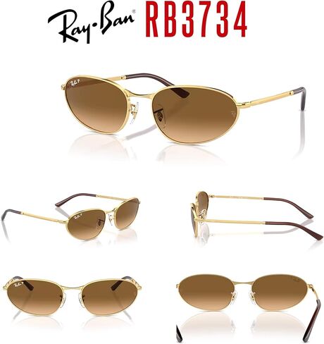 Ray-Ban RB3734 Oval Sunglasses for Men for Women + BUNDLE With Designer iWear Complimentary Eyewear Kit in Kuwait