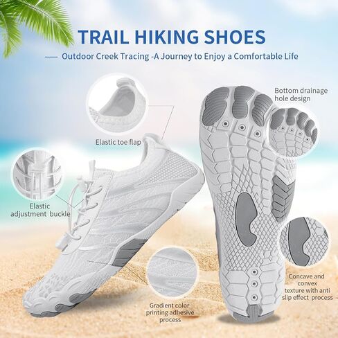 Voyabarefoot Shoes for Women Men 2026 Upgrade Wide Toe Box Barefoot Hiking Sandals,Non-Slip Adjustable Water Shoes for Beach Walking Travel, Comfortable Slip On Walking Shoes in Kuwait