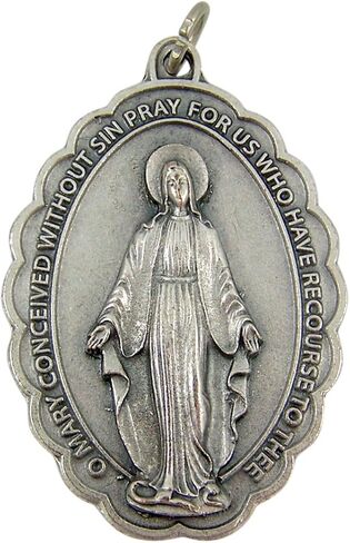 Our Lady of Grace Miraculous Medal with Scallop Border, 2 1/4 Inch in Saudi Arabia