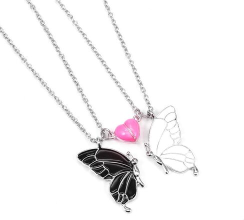 Stainless Steel BFF Friendship Puzzle Pendant Necklace Set, 4-Piece, with Luminous Function in Kuwait