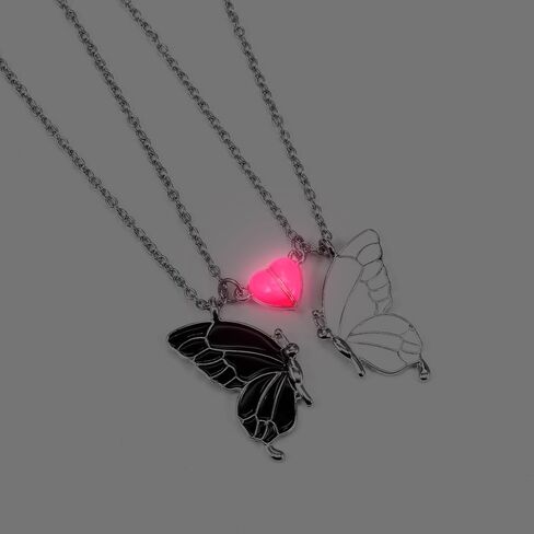 Stainless Steel BFF Friendship Puzzle Pendant Necklace Set, 4-Piece, with Luminous Function in Kuwait