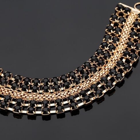 Gold Silver Black Choker Necklace for Women Gold Rhinestone Bowknot Bridesmaid Wedding Prom Gargantillas De Mujer Elegantes Tennis Net Necklace Disco Necklace Christmas Graduation Prom Jewelry Accessories in Saudi Arabia