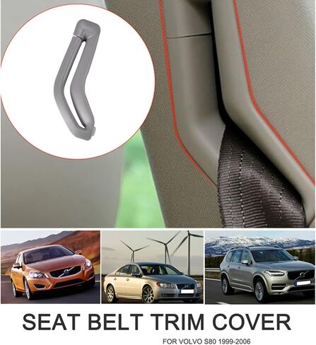 39885877&39885875 Left Right Seat Belt Retractor Guide Ring Belt Selector Gate Seat Belt Trim Cover For Volvo S80 XC90 (1 Pair grey（Left + Right)) in Saudi Arabia