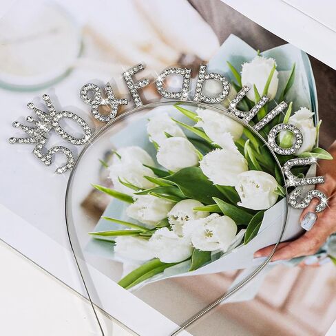Cieher 50th Birthday Crown & Sash ، Gold Tiara & Sash مجموعة للنساء ، زخارف عيد الميلاد الخمسين والهدايا in Saudi Arabia
