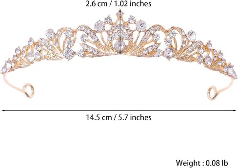 2 قطع الذهب تاج تاج للنساء الزفاف Tiaras للعروس التيجان الأميرة وتيارات لفتاة التاج الراين لعيد ميلاد هالوين تأثيري عيد الميلاد حفلة موسيقية حفلة موسيقية in Kuwait