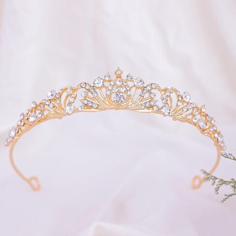 2 قطع الذهب تاج تاج للنساء الزفاف Tiaras للعروس التيجان الأميرة وتيارات لفتاة التاج الراين لعيد ميلاد هالوين تأثيري عيد الميلاد حفلة موسيقية حفلة موسيقية in Kuwait