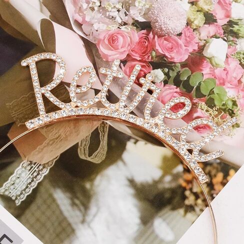 CIEHER Officially Retired Sash & Retired Headband Set for Retirement Party, Gold Retired Crown White Retirement Sash for Women, Retired Gifts for Women Retirement Party Decorations in Saudi Arabia