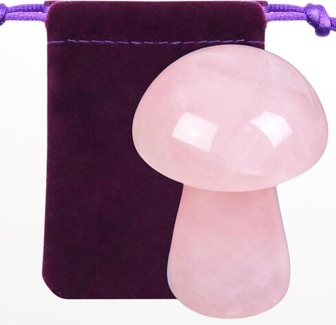 ZHIYUXI Amethyst Crystal Mushroom Sculpture Amethyst Stone Healing Crystals Gemstones Protection Crystals Mini Mushroom Ornaments Mushroom Decor for Witch Supplies Reiki Meditation 1.9" x 1.3" in Kuwait