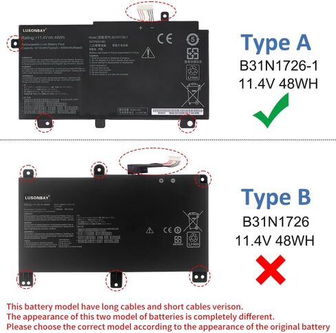 B31N1726 بطارية كمبيوتر محمول ل ASUS TUF Gaming FX80 FX86 FX504 FX504G FX504GM FX505 FX505G FX505DT FX505GE A15 FA506 FA506IU A17 FA706 FA706IU Series B31BnEH B31Bn91 A41LK9H 11.4 فولت/48 وات في الساعة (B31N1726) in Kuwait