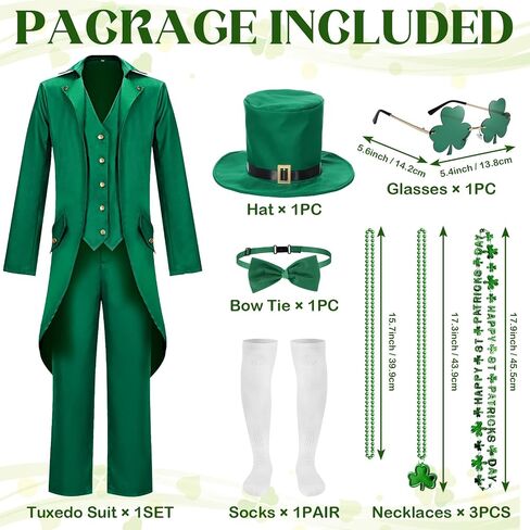St Patrick's Day Costume Set Adult Men with St Patrick's Day Accessories for St Patrick's Day in Kuwait