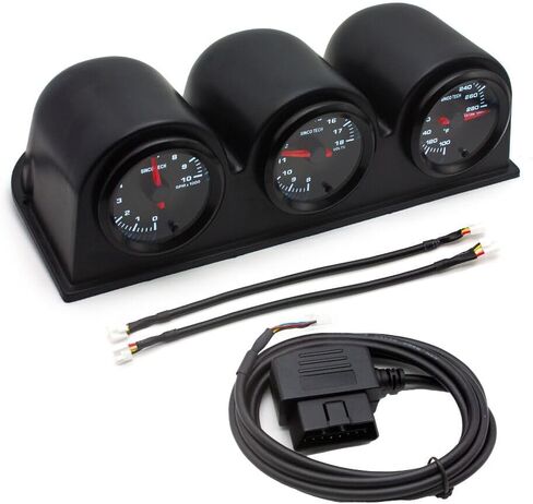 OBDII 52MM 7 Color Backlight Gauge (Water Temp 100-280℉+RPM+Voltage) in Saudi Arabia