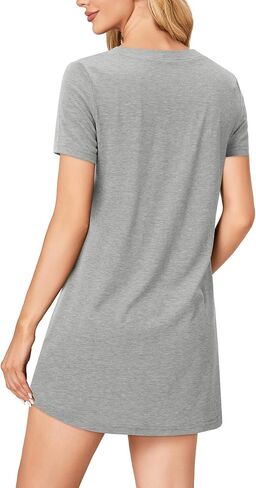 Vrtige Women's Nightgown Short Sleeve Cute Printed Sleepshirts Nightshirt Soft Pajama Sleepwear in Kuwait