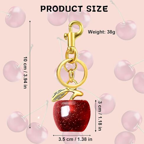 Cherry Bag Charm Purse Charms Keychain, Elegant Purse Bag Charm Cherry Keychain Cute Bag Charms for Handbags Gift and More in Kuwait