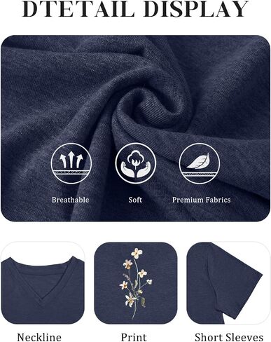 Plus Size T Shirt for Women Graphic Tees Short Sleeve Floral Print Loose Fit Summer Casual Tops 1XL-5XL in Saudi Arabia