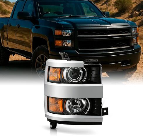 AKKON - Fits 2015-2019 Chevy Silverado 2500 3500 HD OE Chrome Projector Headlights Left & Right Replacement in Saudi Arabia