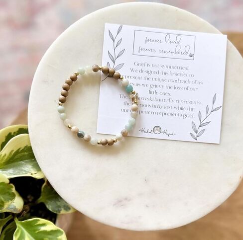 forever remembered Miscarriage and Infant Loss Bracelet with Crystal Butterfly Charm-Memorial Bracelet for Pregnancy and Infant loss. Miscarriage Gift for Mothers in Saudi Arabia