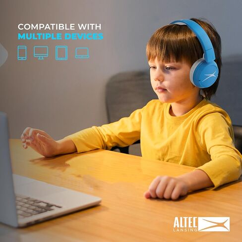 Altec Lansing Kid Safe 2-in-1 Bluetooth and Wired Headphones, Noise Cancelling, Volume Control, Wireless, Foldable Design (Pink) in Kuwait