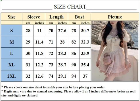Puff Sleeve Dress with Bow Tie Lace Trim and Pleated Skirt - Kawaii Cute Lolita Dress for Women in Saudi Arabia