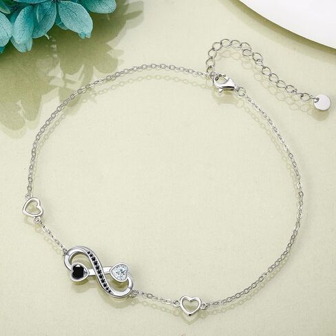 Evil Eye/Paw Print/Infinity Anklets Bracelet for Women 925 Sterling Silver Jewelry for Women Mom in Saudi Arabia