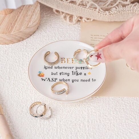 Inspirational Birthday Gifts for Women, Personalized Jewelry Ring Dish, Best Friend Sister Daughter Birthday Gift, Emotional Support Keepsake for Graduation Coworkers in Saudi Arabia