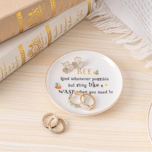 Inspirational Birthday Gifts for Women, Personalized Jewelry Ring Dish, Best Friend Sister Daughter Birthday Gift, Emotional Support Keepsake for Graduation Coworkers in Saudi Arabia