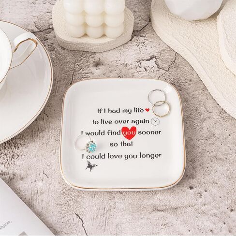 Inspirational Birthday Gifts for Women, Personalized Jewelry Ring Dish, Best Friend Sister Daughter Birthday Gift, Emotional Support Keepsake for Graduation Coworkers in Saudi Arabia