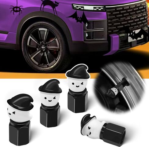 Bat Tire Stem Caps, 4 Pcs Cute Halloween Car Decor, Tire Valve Stem Cap with O-Ring, Suitable for Cars, SUVs, Trucks，Motorcycles, and Bicycles. in Saudi Arabia