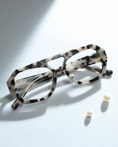 نظارات الضوء الأزرق - 98 ٪+مرشح UV400 ، إطار مستطيل الأسيتات للعمل/الألعاب in Kuwait