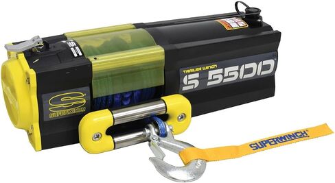Superwinch 1455201 S5500SR Winch 5500lb(2495kg) Single Line Pull with Roller Fairlead 1/4" x 60' Synthetic Rope 30.5ft Corded Handheld Remote in Saudi Arabia
