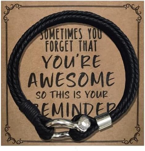 Jewelry&Card Bracelets Gifts for Men, Sometimes You Forget You're Awesome Bracelets, Inspirational Gifts for Dad Boyfriend Husband on Easter Birthday in Kuwait