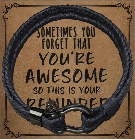 Jewelry&Card Bracelets Gifts for Men, Sometimes You Forget You're Awesome Bracelets, Inspirational Gifts for Dad Boyfriend Husband on Easter Birthday in Kuwait