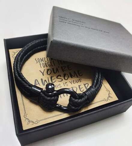 Jewelry&Card Bracelets Gifts for Men, Sometimes You Forget You're Awesome Bracelets, Inspirational Gifts for Dad Boyfriend Husband on Easter Birthday in Kuwait