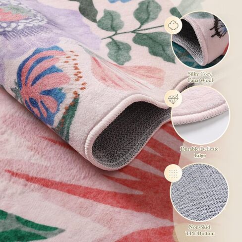 سجادة عداءة سوداء سوداء 2x6 قابلة للغسل للممرات ، عداء الحمام الزهري غير المنزلق ، كومة منخفضة من السجادة الناعمة الناعمة الناعمة في غرفة الغسيل في المطبخ بجانب السرير (الأسود ، 2'x6 ') in Kuwait