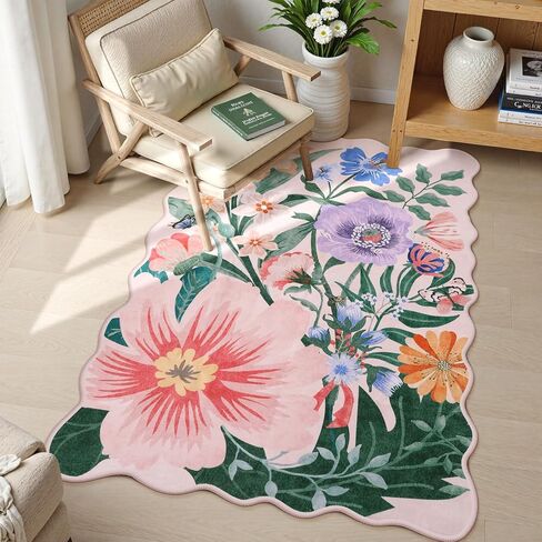 سجادة عداءة سوداء سوداء 2x6 قابلة للغسل للممرات ، عداء الحمام الزهري غير المنزلق ، كومة منخفضة من السجادة الناعمة الناعمة الناعمة في غرفة الغسيل في المطبخ بجانب السرير (الأسود ، 2'x6 ') in Kuwait