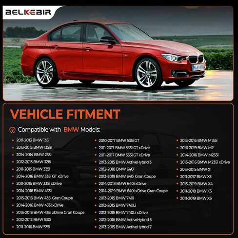 Upgraded Aluminum N55 Engine Valve Cover Kit Compatible with 2010-2019 BMW 135i 235i 328i 335i 435i 530i 535i 640i 740i 740Li M135i M2 M235i xDrive X1 X3 X4 X5 X6, 3.0L Replace 11127570292 (Black) in Saudi Arabia