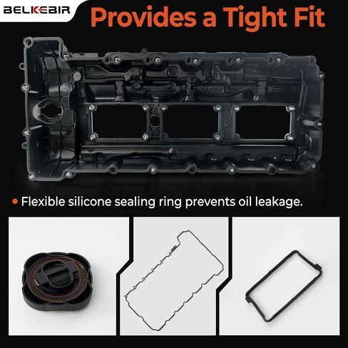 Upgraded Aluminum N55 Engine Valve Cover Kit Compatible with 2010-2019 BMW 135i 235i 328i 335i 435i 530i 535i 640i 740i 740Li M135i M2 M235i xDrive X1 X3 X4 X5 X6, 3.0L Replace 11127570292 (Black) in Saudi Arabia