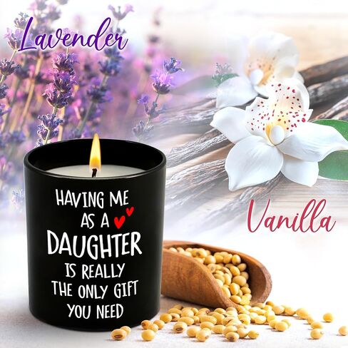 Gifts for Mom from Daughter Son - Long Lasting Vanilla Lavender Scented Candle 10 oz - Mothers Day Birthday Gifts for Mom from Daughter Son, Mama Gift Ideas, Gift for Mother in Law in Saudi Arabia