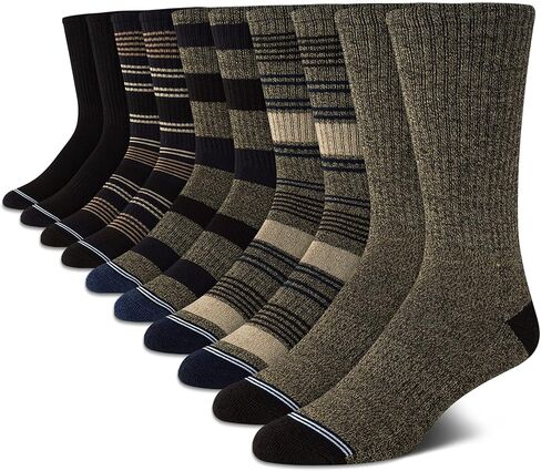 Nautica Mens Crew Socks - 10 Pack Breathable Moisture Wicking Cushioned Athletic Work and Dress Socks for Men (Sizes: 6-12.5) in Saudi Arabia