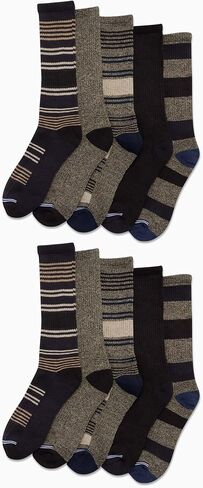 Nautica Mens Crew Socks - 10 Pack Breathable Moisture Wicking Cushioned Athletic Work and Dress Socks for Men (Sizes: 6-12.5) in Saudi Arabia