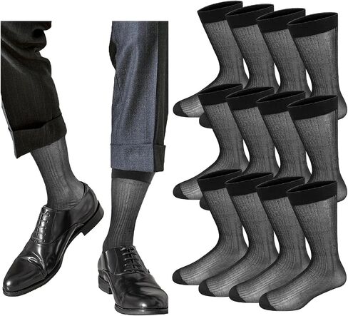 Cityelf Multi Pack Men Silk Silk Sheer Men Dress Dress Socks Ultra Thin Nylon Sox Summer Summer Cool Crew Socks in Kuwait
