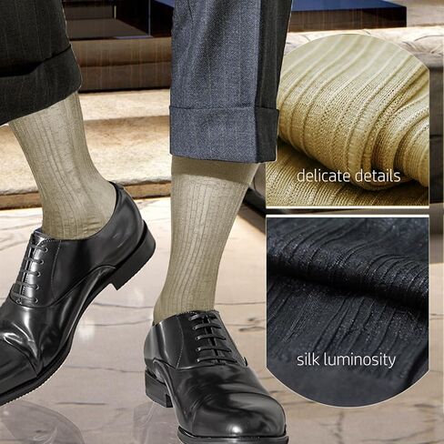 Cityelf Multi Pack Men Silk Silk Sheer Men Dress Dress Socks Ultra Thin Nylon Sox Summer Summer Cool Crew Socks in Kuwait