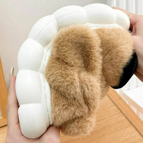 Parent-Child Fuzzy Slippers Cute Capybara Shape Soft Cozy Warm Anti-Slip Soles Indoor Fluffy Slippers Gift for Christmas in Saudi Arabia