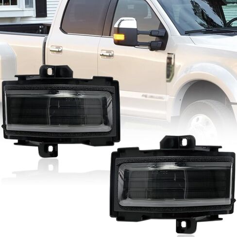 NJSBYL LED LED Side Mirror Marker LAMP لـ F0RD F150 F250 F350 F450 F550 2018-2022 2023 2024 2025 Super Duty Switchback أبيض LED لوقوف السيارات LED AMBER LED SCAND in Kuwait